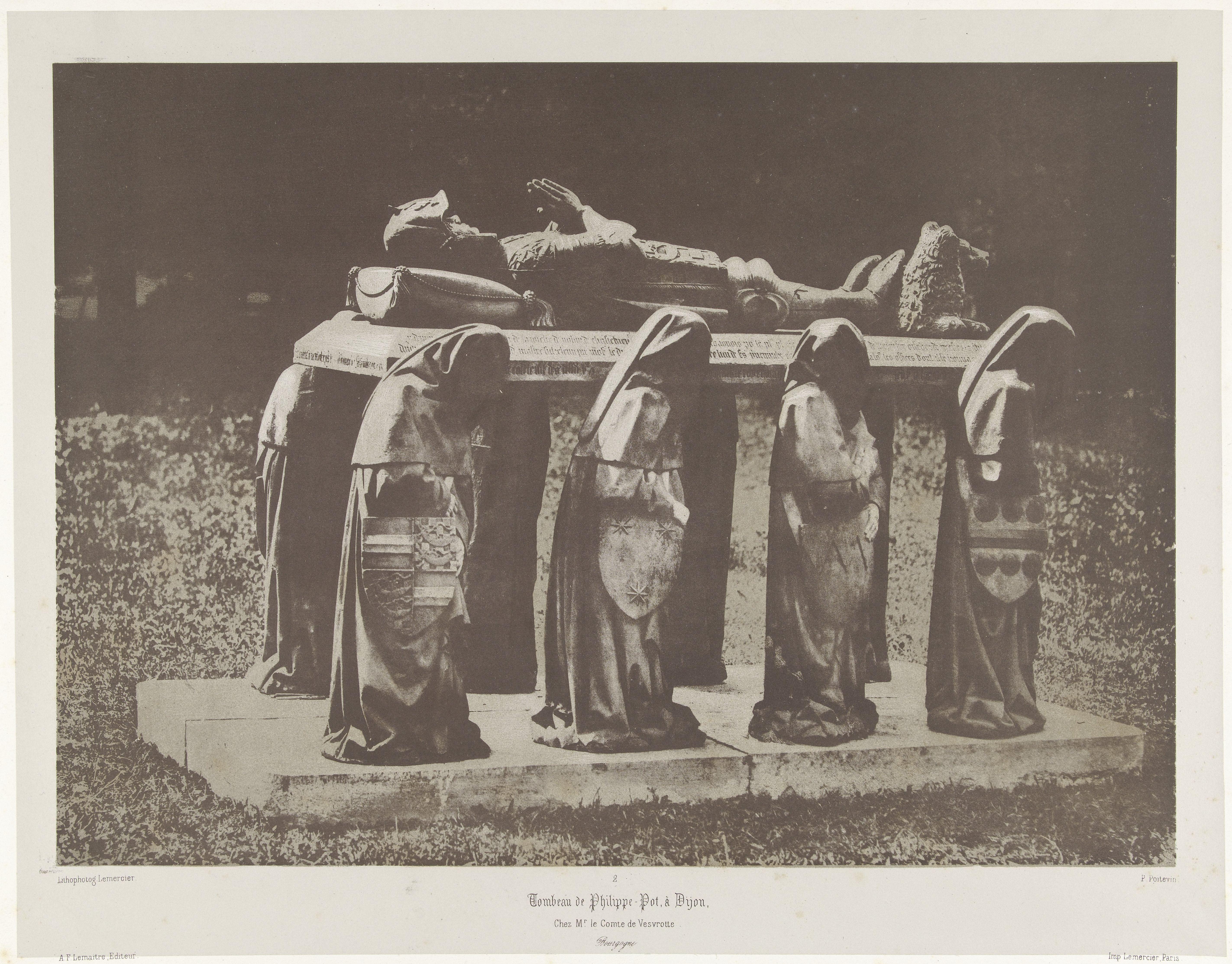 Tombeau de Philippe Pot, Dijon (photolithographie) — Alphonse Poitevin