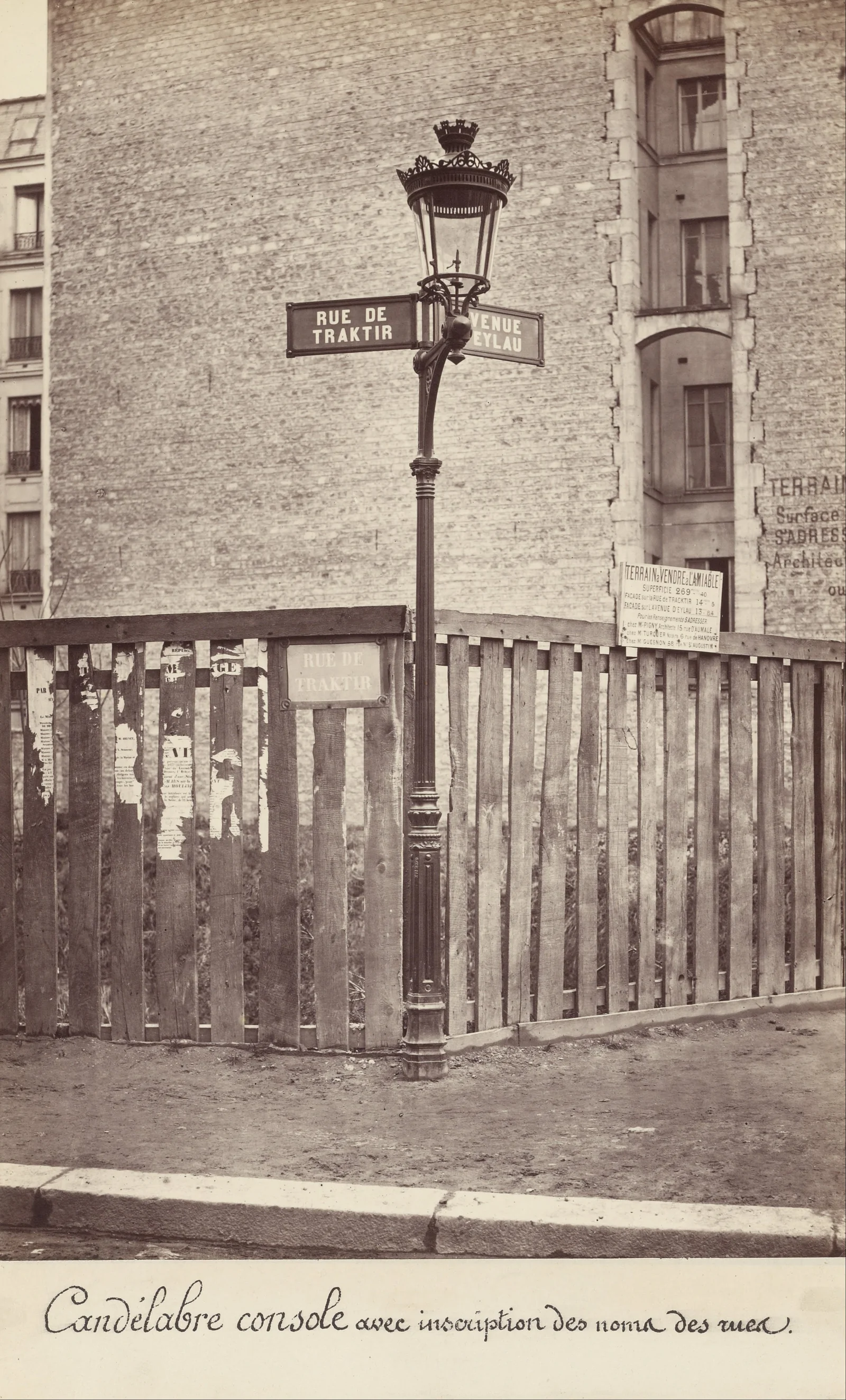 Candelabra Console with Street Names — Charles Marville