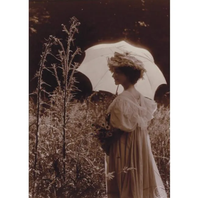Woman with white parasol — Constant Puyo